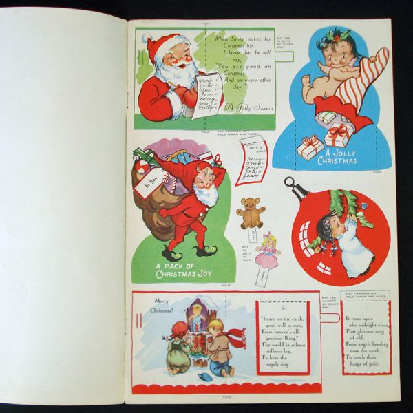 1946 Make Your Own Christmas Cards Uncut Book Eve Rockwell #2