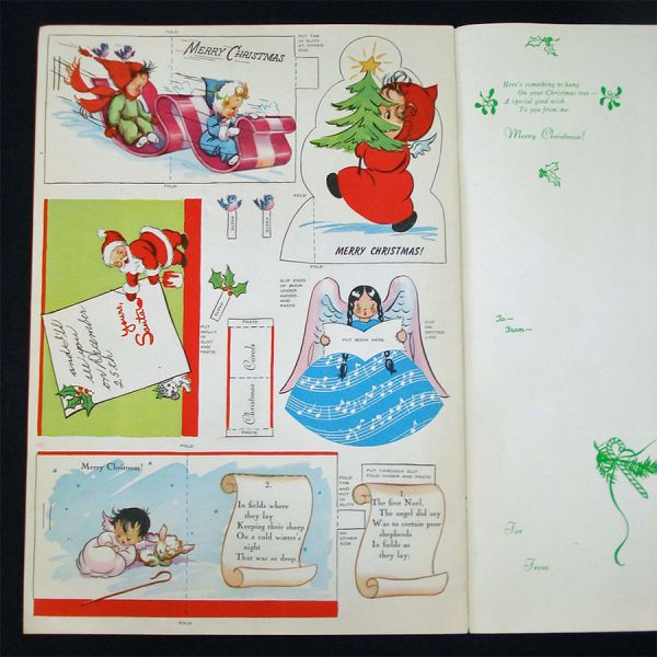 1946 Make Your Own Christmas Cards Uncut Book Eve Rockwell #4