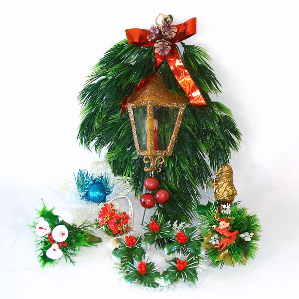 Lot Mid Century Plastic Greenery Christmas Decor