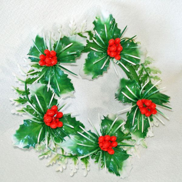 Lot Mid Century Plastic Greenery Christmas Decor #7