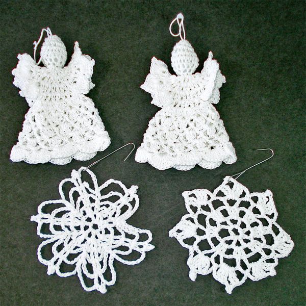 Lace, Crochet Handmade Yarn Angel Doll Christmas Ornaments Clearance #3