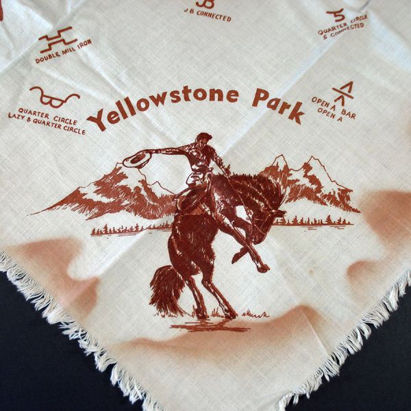 Vintage Yellowstone Ranch Brands Bandana or Scarf #2