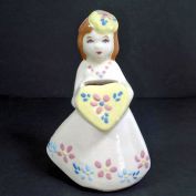 California Pottery Weil Ware Lady With Heart Flower Holder Vase