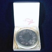 Zell Fifth Avenue Silverplate Etched Flowers Powder Compact With Box