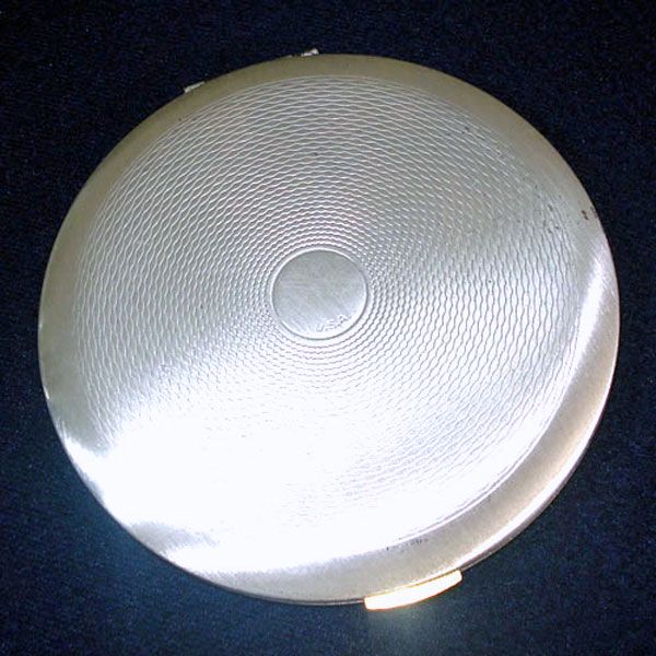 Zell Fifth Avenue Silverplate Etched Flowers Powder Compact With Box Clearance #3