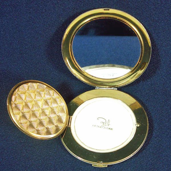 Zell Fifth Avenue Silverplate Etched Flowers Powder Compact With Box Clearance #4