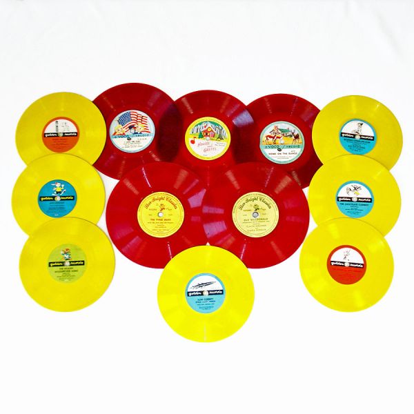 Children's Red and Yellow Vinyl 78 RPM Music Records Lot of 12