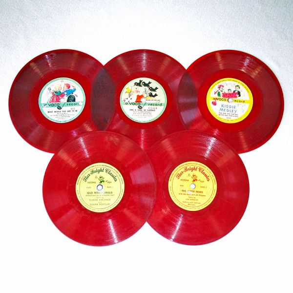 Children's Red and Yellow Vinyl 78 RPM Music Records Lot of 12 #2