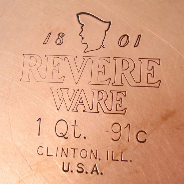 Revere Ware Copper Clad Stainless Steel 1 Quart Covered Saucepan #5