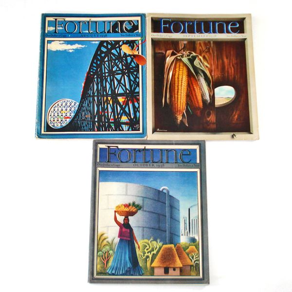 Fortune Magazine 1938 Three Issues Aug Sep Oct