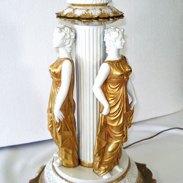 Marbro Three Graces Hollywood Regency 33 Inch Goddess Table Lamp #3