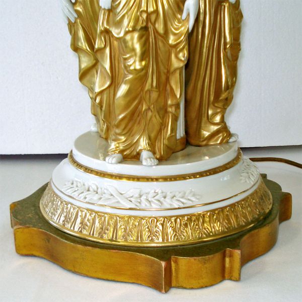 Marbro Three Graces Hollywood Regency 33 Inch Goddess Table Lamp #4
