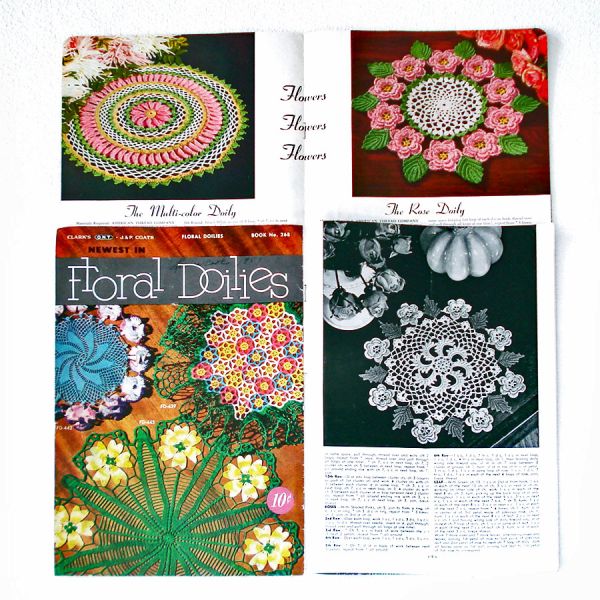 Floral Doilies, Flower Edgings 4 Crochet Pattern Booklets #2