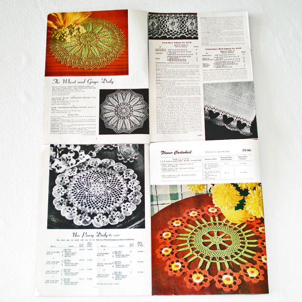 Floral Doilies, Flower Edgings 4 Crochet Pattern Booklets #3