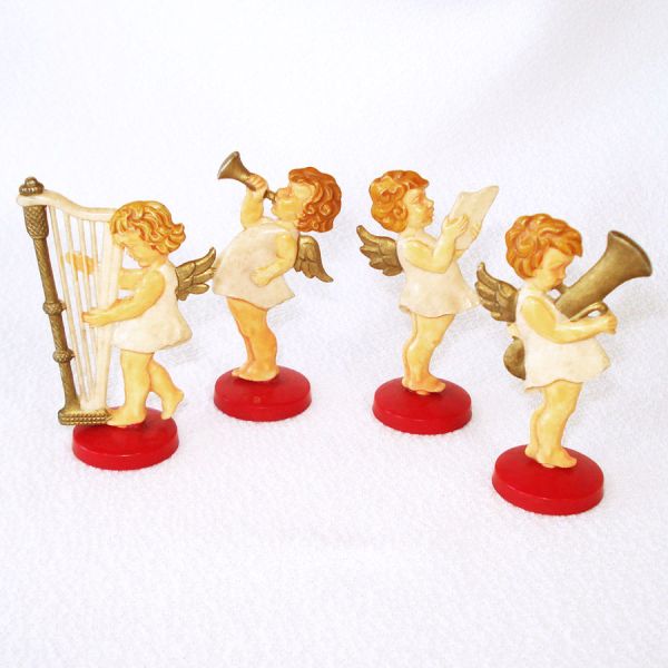 German Hard Plastic Standing Angel Christmas Figure Ornaments #2