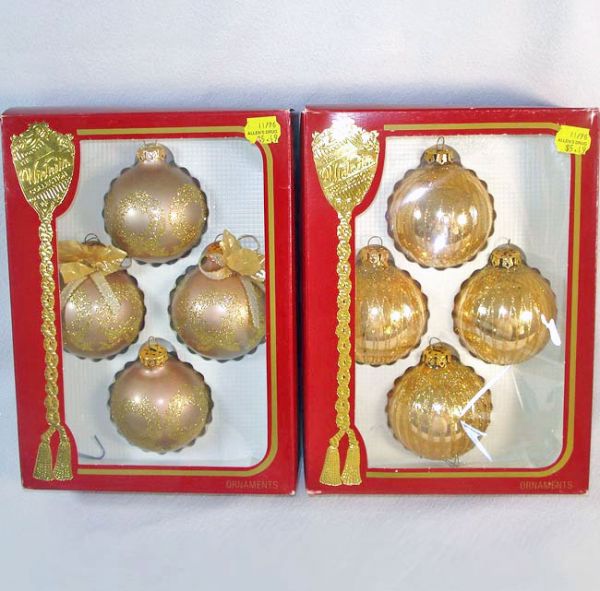 Nine Boxes Glass Christmas Ornaments Circa 1980 #4