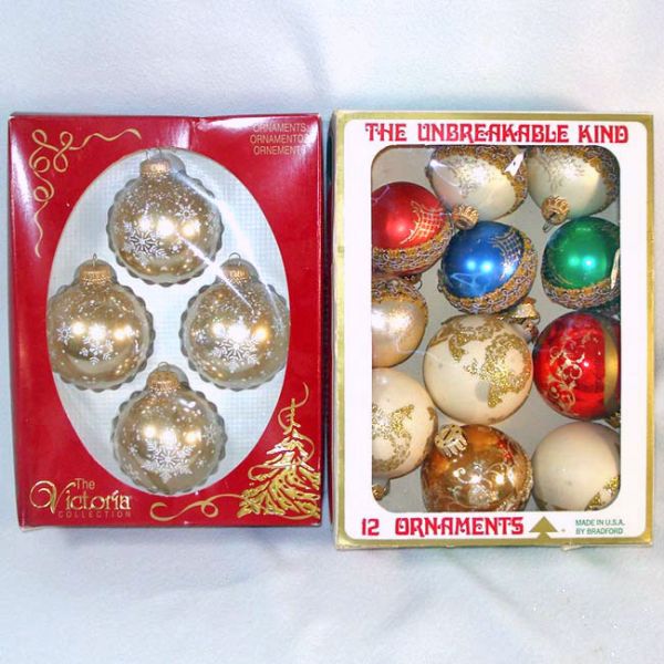 Nine Boxes Glass Christmas Ornaments Circa 1980 #6