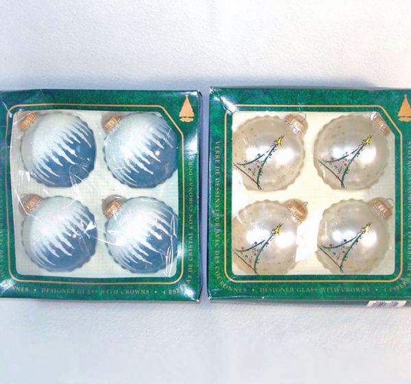 Nine Boxes Glass Christmas Ornaments Circa 1980 #9