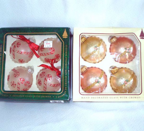 Nine Boxes Glass Christmas Ornaments Circa 1980 #11
