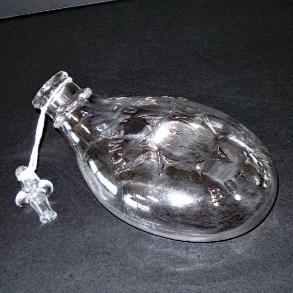 Acme Victorian Glass Baby Nursing Bottle With Glass Stopper