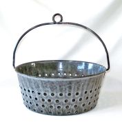 Agate Ware Antique Graniteware Hanging Strainer Steamer Basket