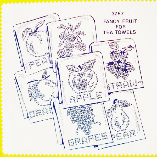 Aunt Marthas 3 Fruits Vegetables Tea Towels Embroidery Transfer Patterns Sealed #2