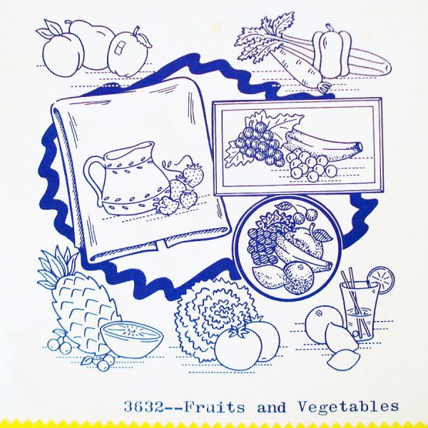 Aunt Marthas 3 Fruits Vegetables Tea Towels Embroidery Transfer Patterns Sealed #3