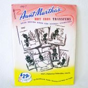 Aunt Marthas Black African Babies Iron On Embroidery Transfers