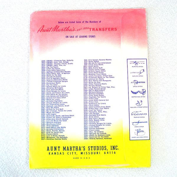 Aunt Marthas Gay Colonial Miss Embroidery Transfers Sealed #3