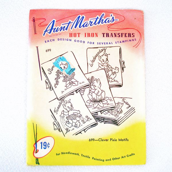 Aunt Marthas Clever Pixie Motifs Embroidery Transfer Pattern Sealed