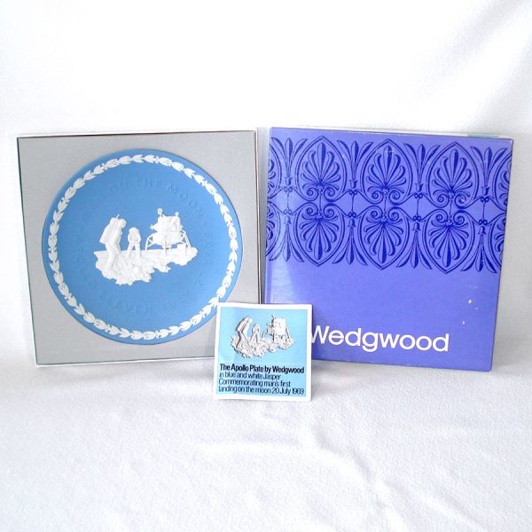 Mint in Box Wedgwood Apollo 11 Blue Jasperware Plate