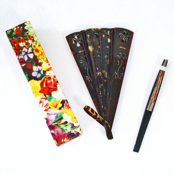 Celluloid Faux Tortoise Folding Hand Fan Plus 3 Others #5