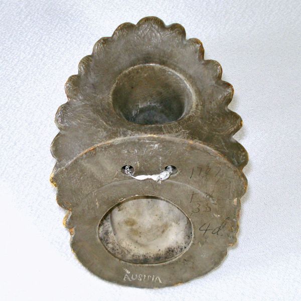 Austrian Antique Chalkware Native American Indian Wall Mount Match Holder #3