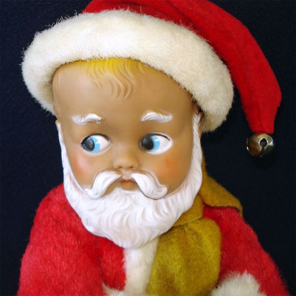 African American Knickerbocker Plush Baby Santa Christmas Doll #2
