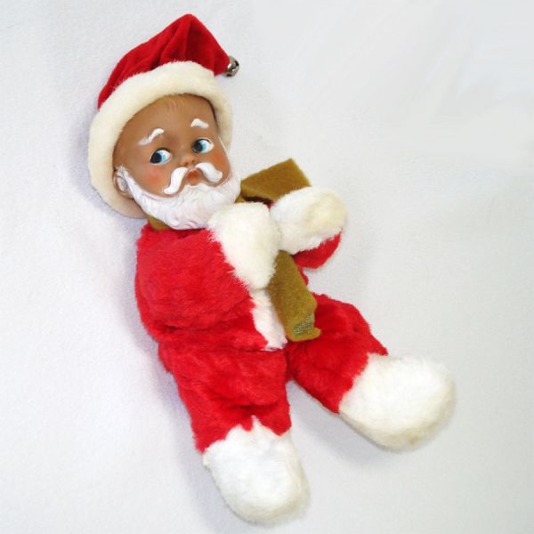 African American Knickerbocker Plush Baby Santa Christmas Doll #4