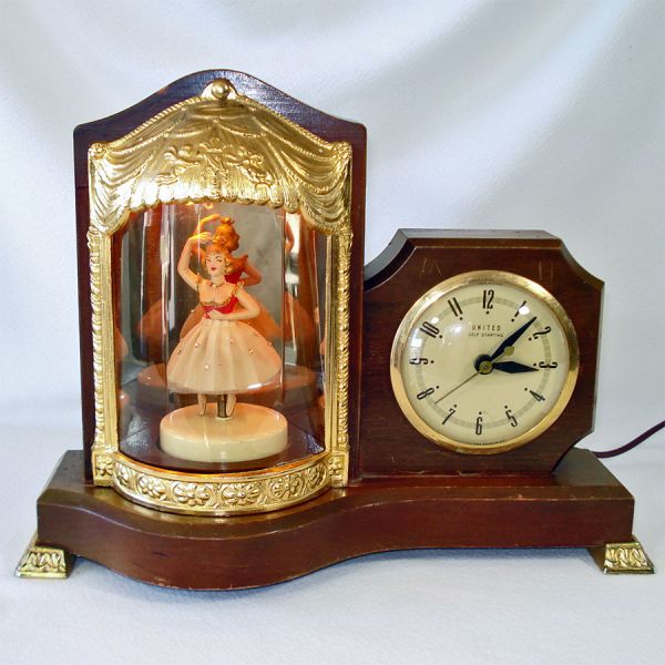 United Dancing Ballerina Musical Lighted Animated Clock