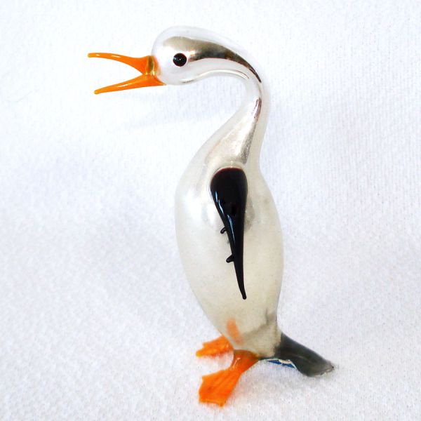 Blown German Mercury Art Glass Penguin 3 Inches #3