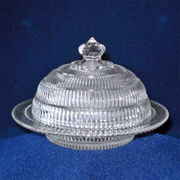 Hazel Atlas Beehive Round Dome Covered Butter Dish