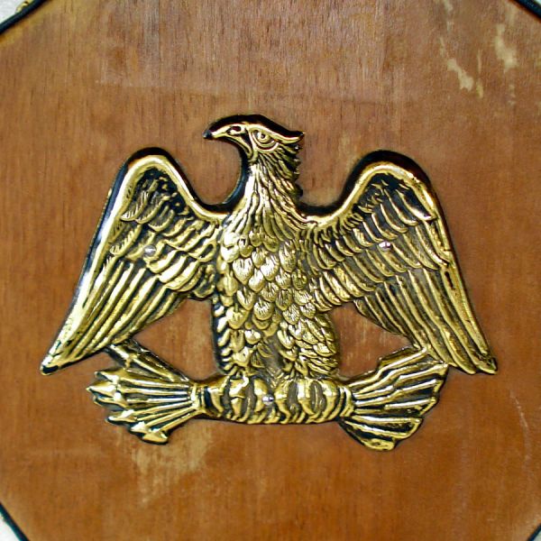 Fireplace Bellows Long Handled Wood Leather Brass Eagle Emblem #3