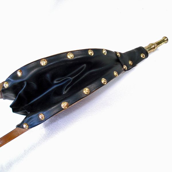 Fireplace Bellows Long Handled Wood Leather Brass Eagle Emblem #4