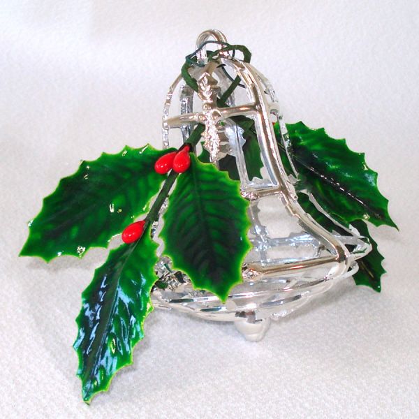 1950s Bradford Mistletoe Kissing Bell Christmas Ornament #2