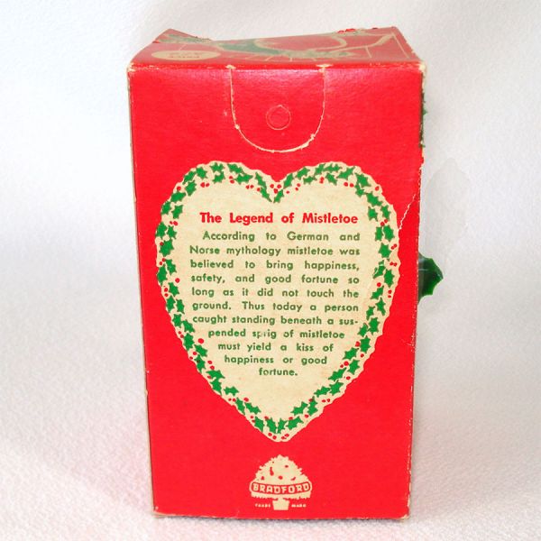 1950s Bradford Mistletoe Kissing Bell Christmas Ornament #3