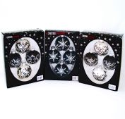 3 Boxes Glittered Black Glass Christmas or Halloween Ornaments
