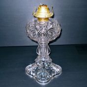 Mid Century Bullseye Glass Oil Lamp
