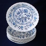Blue Fjord Wood & Sons England 6 Cereal Soup Bowls