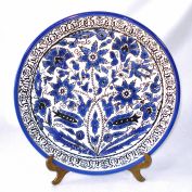Blue and White Armenian Turkish Iznik Style Faience Wall Plate