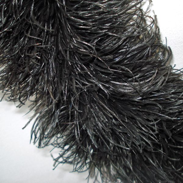 Black Ostrich Feather Vintage Boa Scarf or Collar #2