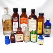 Lot 12 Antique and Vintage Glass Pharmacy, Medicine Bottles