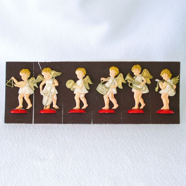 German Hard Plastic Barefoot Angel Christmas Figure Ornaments