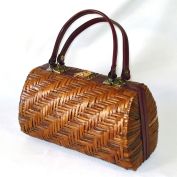 Brown Woven Rattan 1960s Handbag Purse